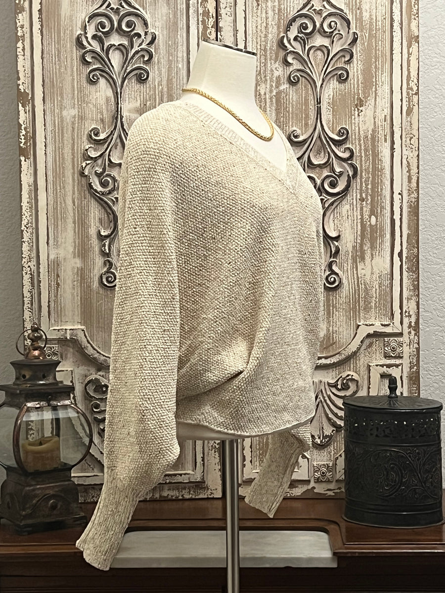 Audrey Oversized Dolman Sleeve V-Neckline Sweater