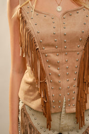 Pecos Sweetheart Fringe Neck Tank Top