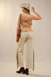 Pecos Sweetheart Fringe Neck Tank Top
