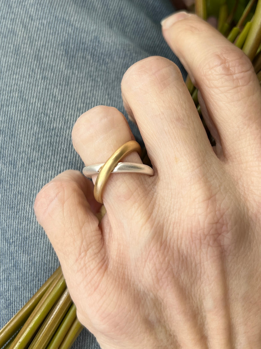 Meghan Browne May Gold Silver X Ring