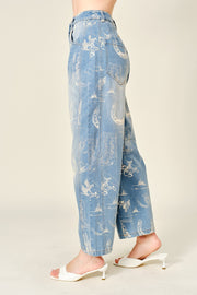 Buffalo Bill Mineral Washed Western Barrel Leg Crop Jeans