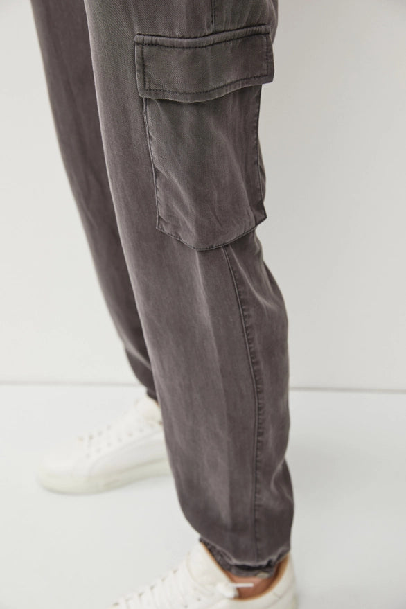 Maude Classic Tencel Drawstring/Elastic Cargo Jogger Pants