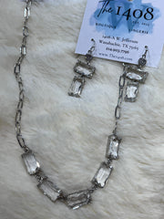 Crystal Rhinestone Paperclip Chain Necklace
