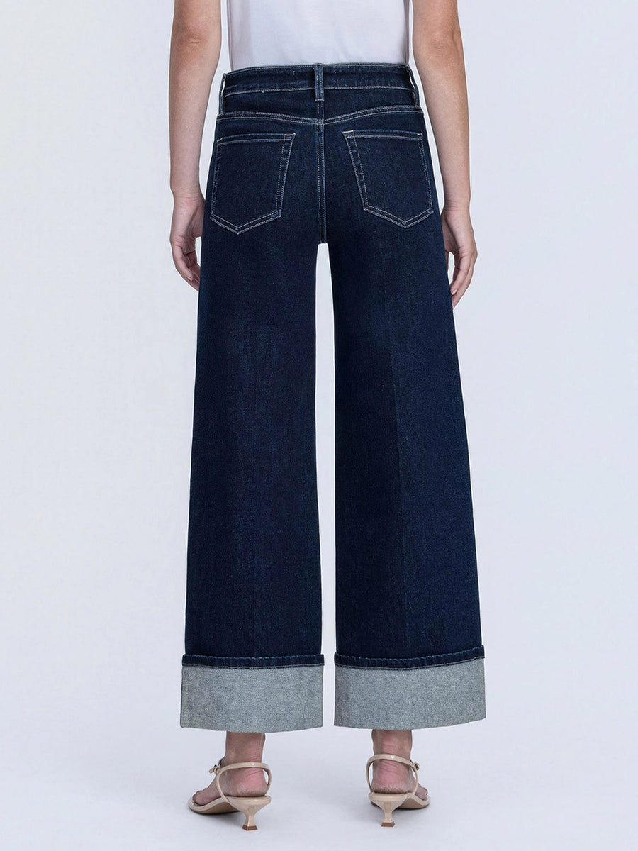 Miss Behavin' High Rise Cuffed Wide Leg Jeans