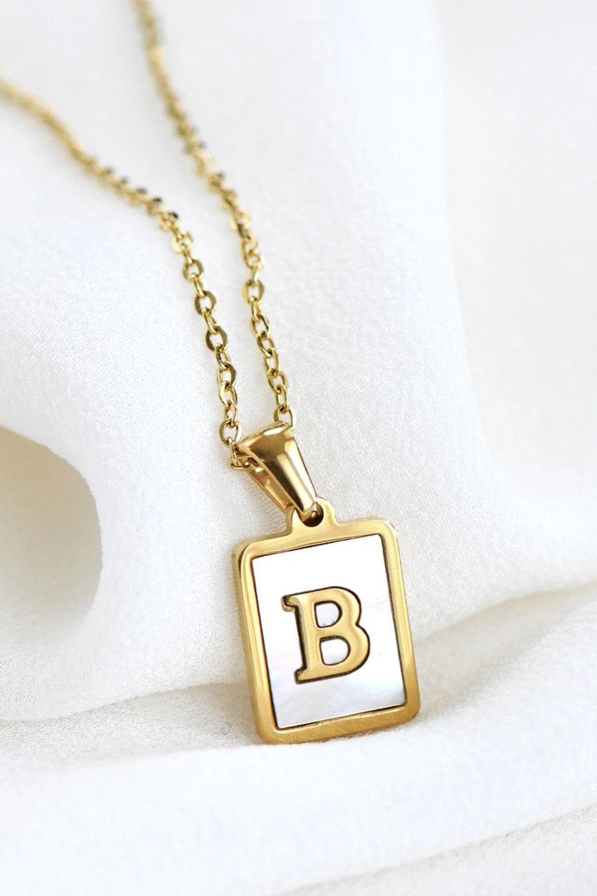 18K Gold Plated Waterproof Pearl Initial Necklace Collection
