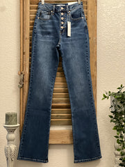 Farrah Vintage Bootcut Button Fly Dark Denim Jeans