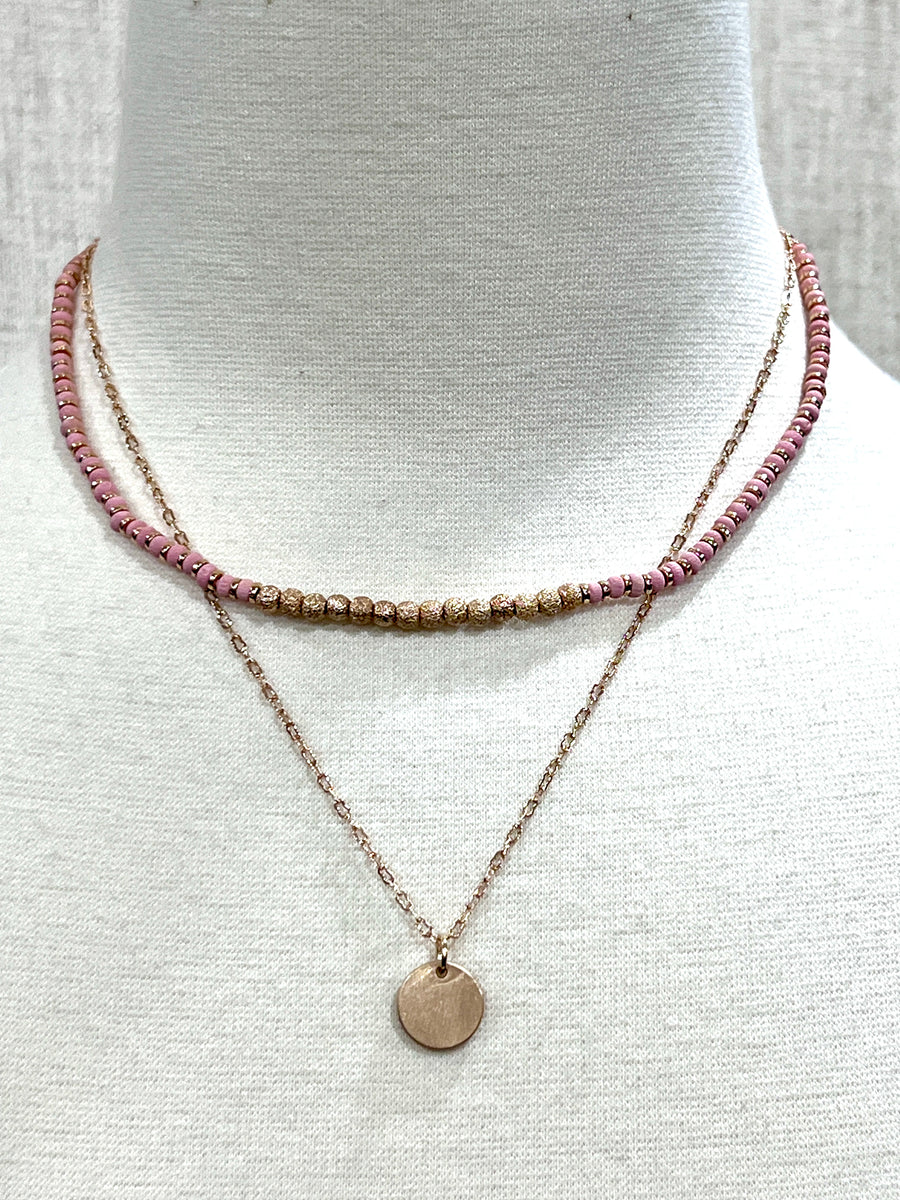 Meghan Browne Darbi Pink Beaded Necklace