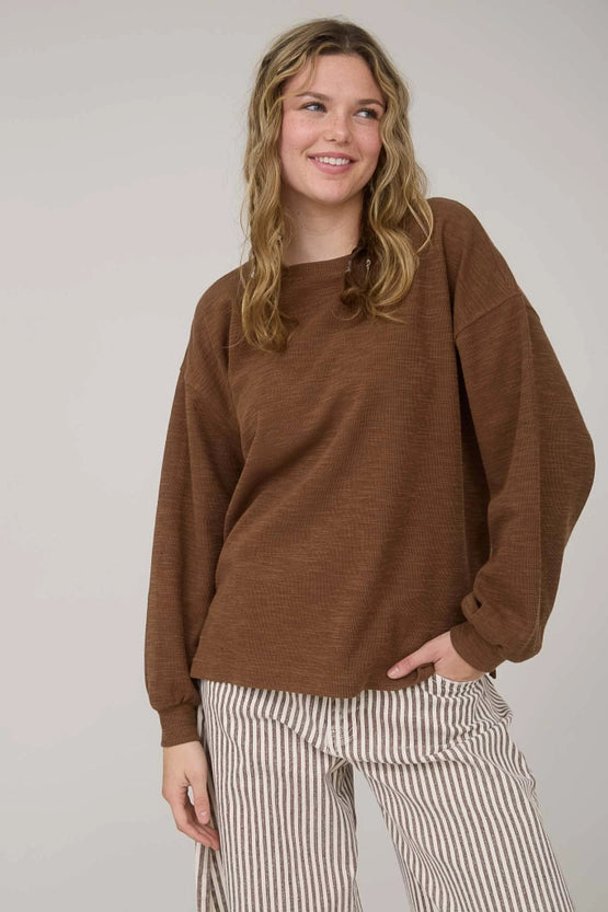 Chryslee Round Neck Knit Pullover Top