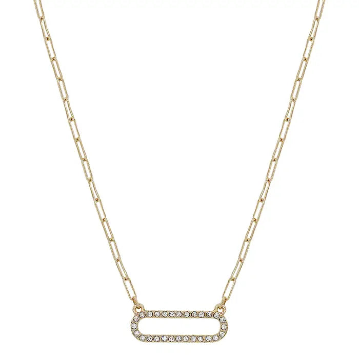 Meghan Browne Crader Gold Clear Necklace