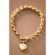 18K Gold Plated Waterproof Stainless Steel Chain Link Charm Bracelet Collection