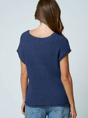 Perry Crew Neck Short Cap Sleeve Sweater
