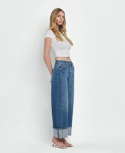 Stetson Super High Rise Baggy Wide Cuffed Ankle Jeans