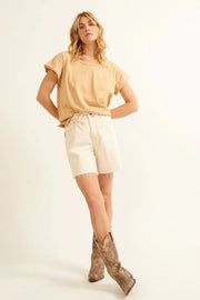 Vintage Basics Solid Color Mineral Washed Tee