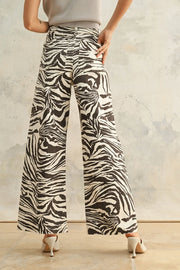 Zeb Zebra Print Wide Leg Pant