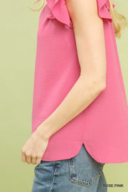 McCall Flutter Sleeve V-Neck Top