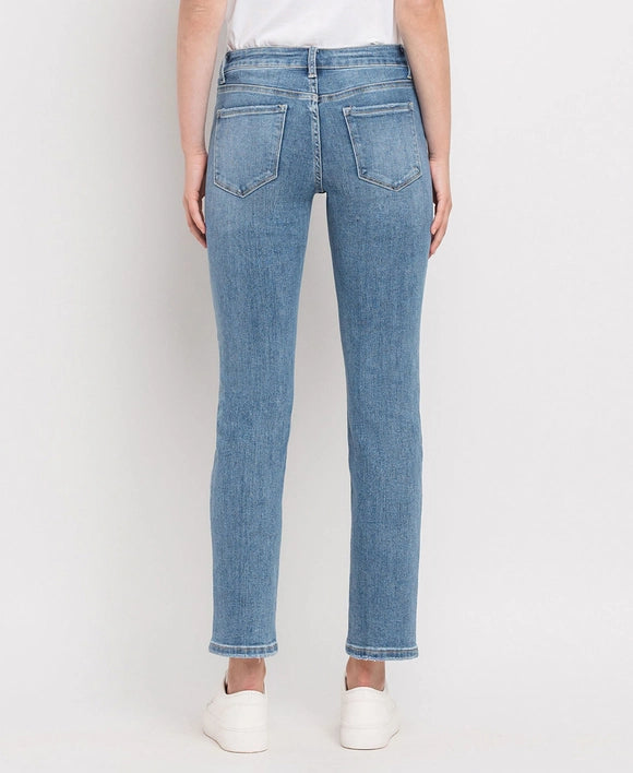 Wanted Mid Rise Slim Straight Ankle Crop Jeans