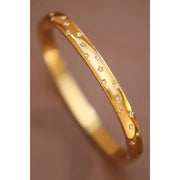 18K Gold Plated Waterproof Stainless Steel Hinged Bangle Bracelet
