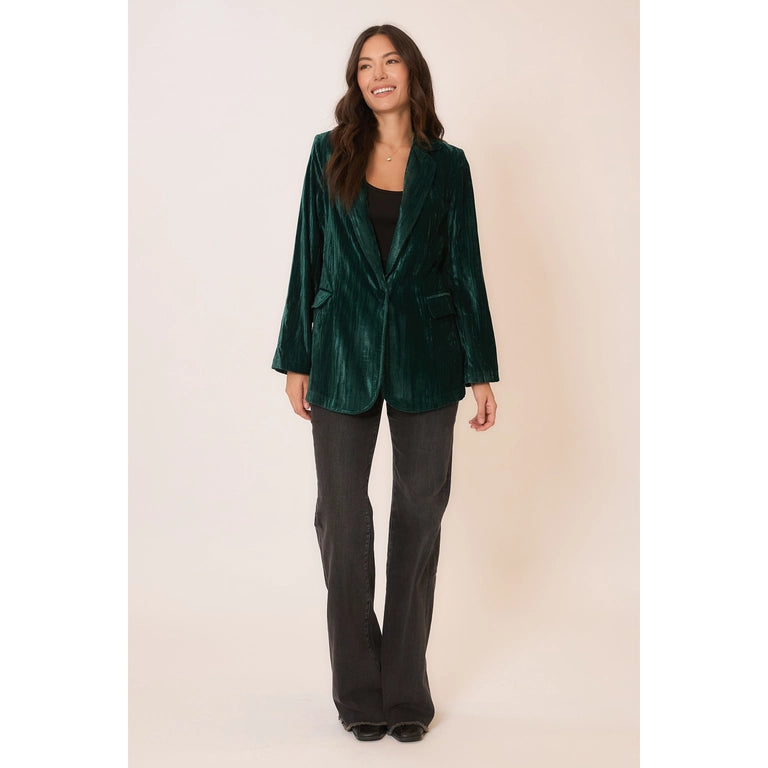 Jolene Crinkle Velvet Blazer