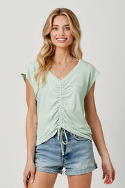 Caitlyn Front Drawstring Rouched Drawstring Top