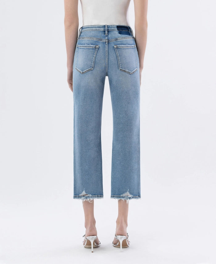 Loverboy Boyfriend Cut High Rise Slim Wide Crop Length Jean