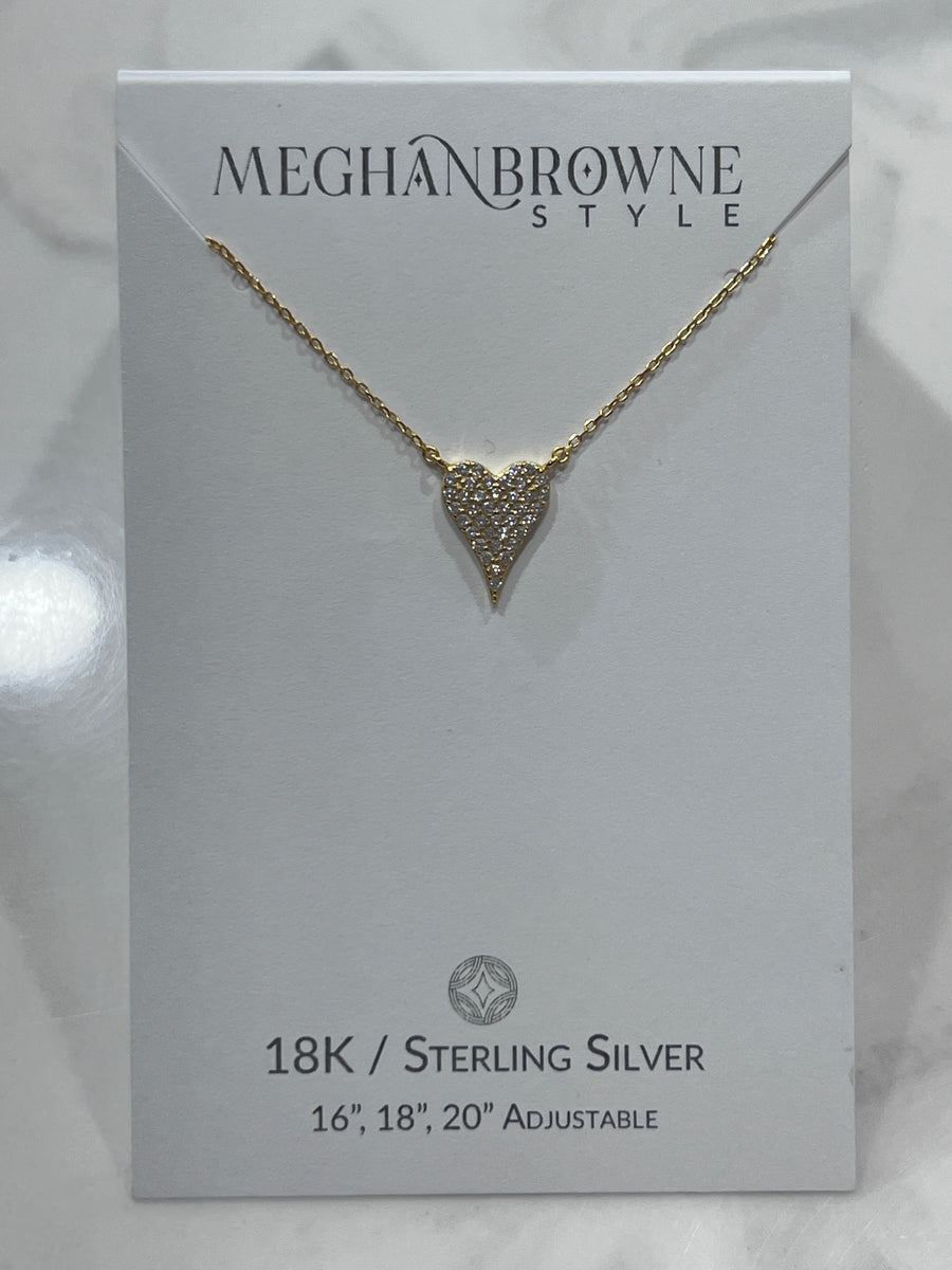 Meghan Browne Brody Gold Heart 18K/Sterling Silver Necklace