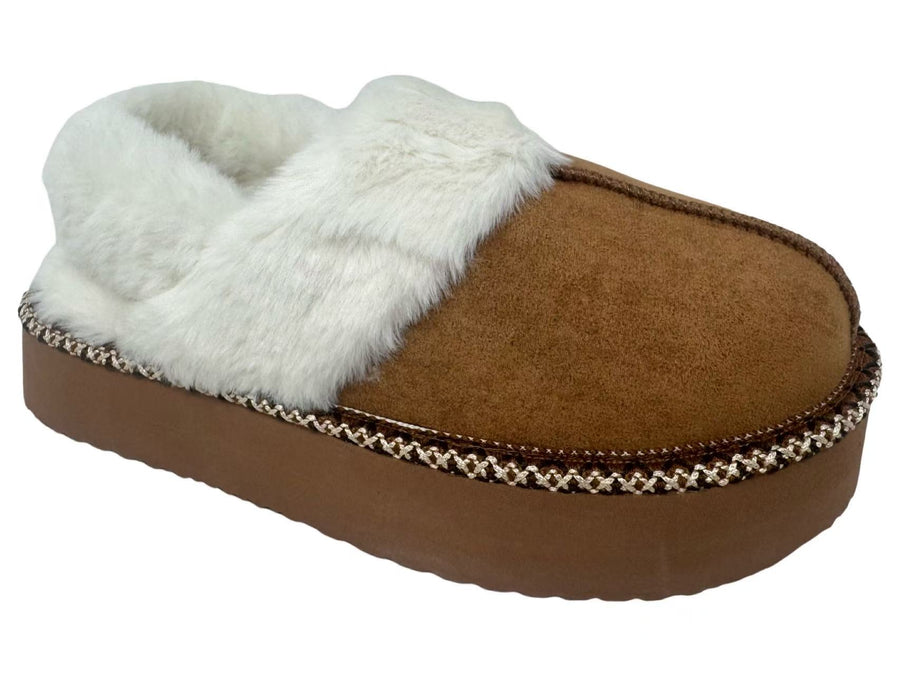 Scrunch Suede & Fur Slipper by Very G