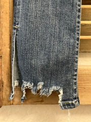 Amore' Mid Rise Baby Bootcut Sharkbite Jeans with Side Splits