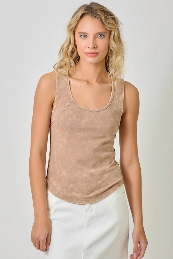 Miere Mineral Washed Scoop Neck Tank Top