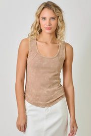 Miere Mineral Washed Scoop Neck Tank Top