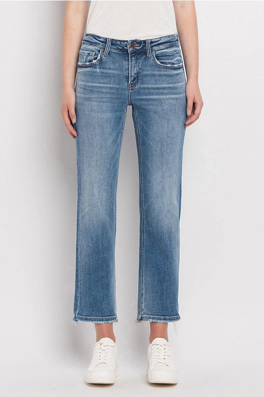 Octane Mid Rise Straight Leg Crop Jeans