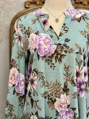 Lizzy 3/4 Sleeve Print Top Fall 2024 Collection