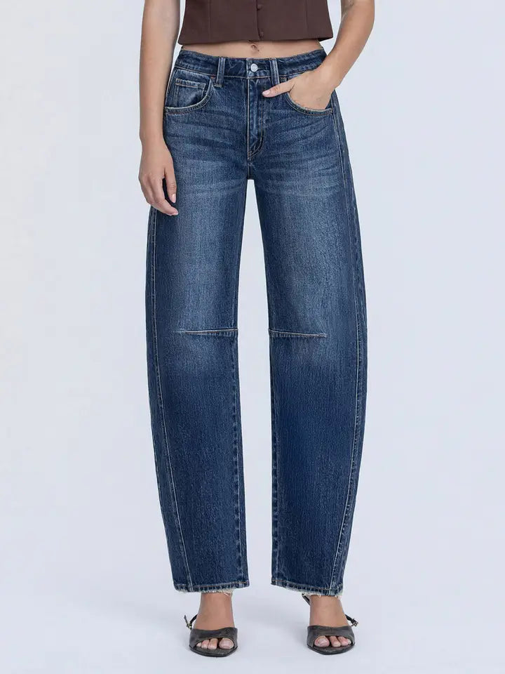 Go 'Round High Rise Barrel Leg Jeans