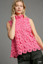 Sofie Embroidered Floral Lace Back Bow Top