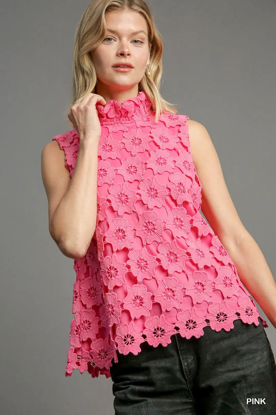 Sofie Embroidered Floral Lace Back Bow Top