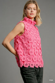 Sofie Embroidered Floral Lace Back Bow Top