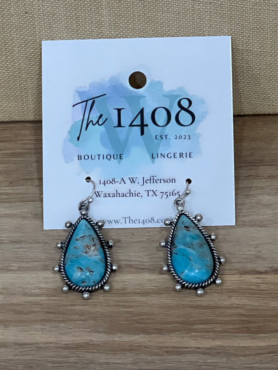 Anevay Turquoise TearDrop Pendant Earrings