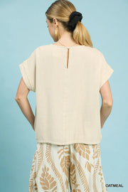 Karltyn Linen Drawstring Hem Top