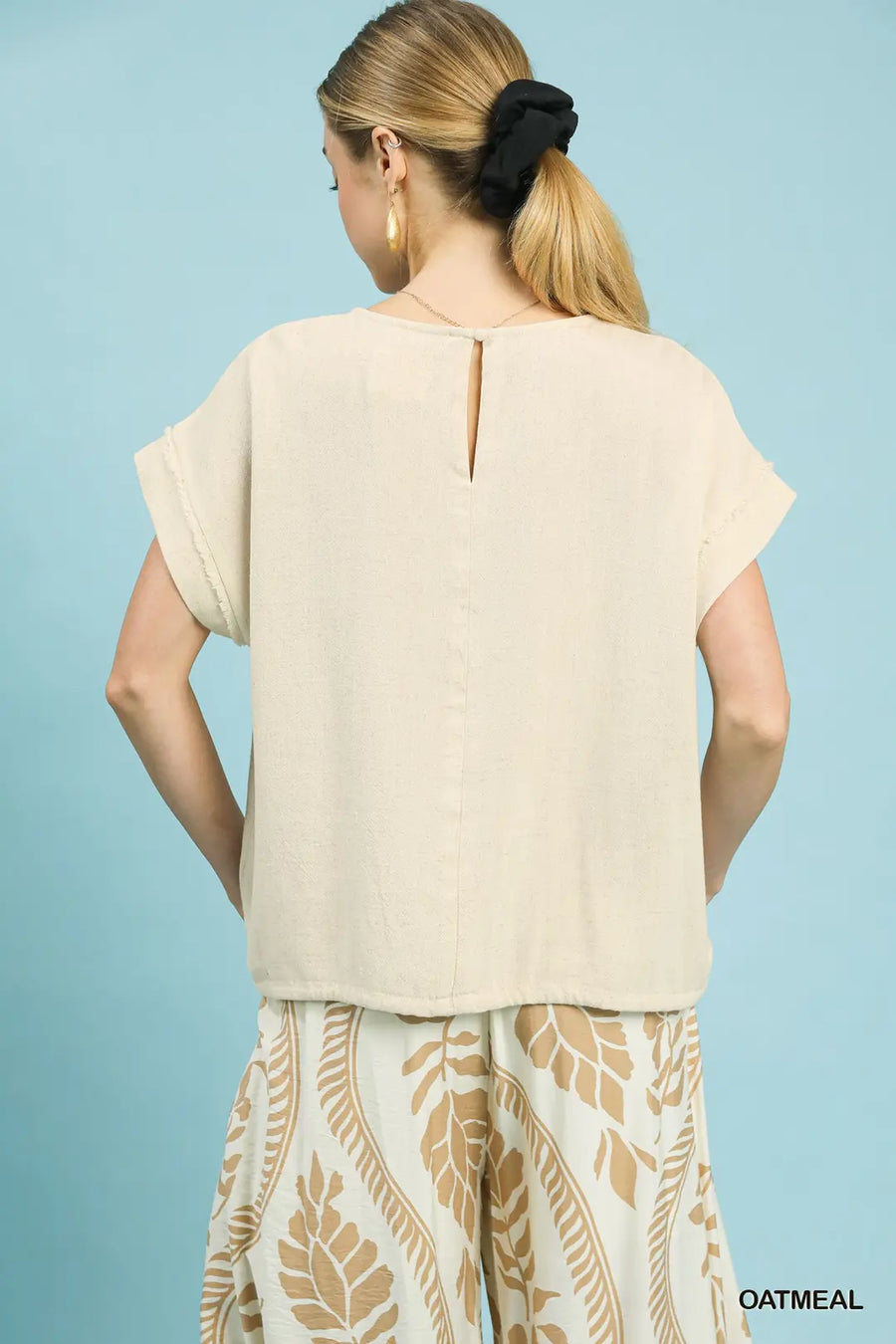 Karltyn Linen Drawstring Hem Top