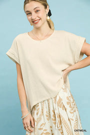Karltyn Linen Drawstring Hem Top