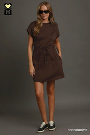 ON THE GO! Luxe-Knit Pleated Mini Dress