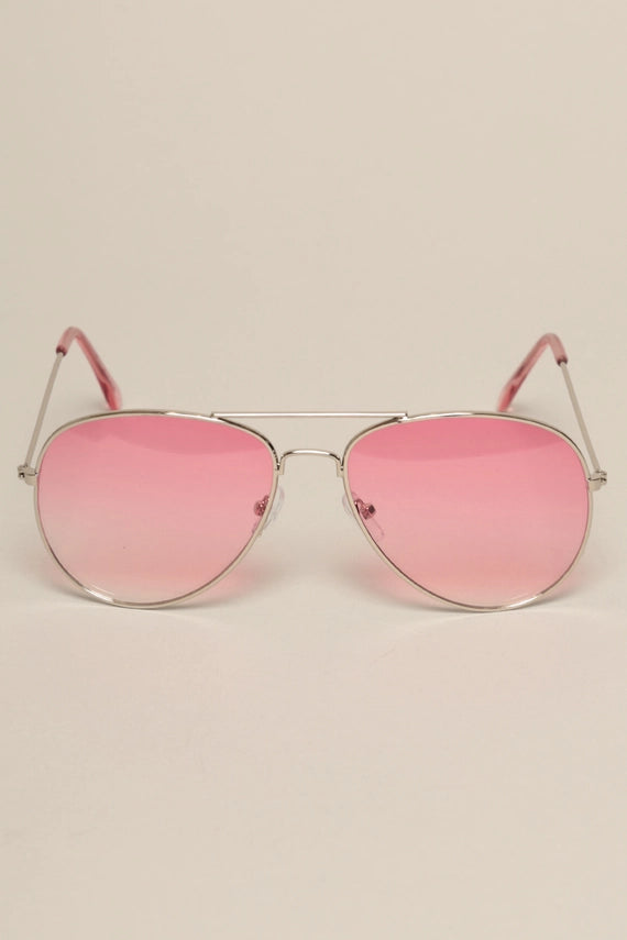Jetstream Classic Lightweight Round Colored Lenses Aviator Sunglasses