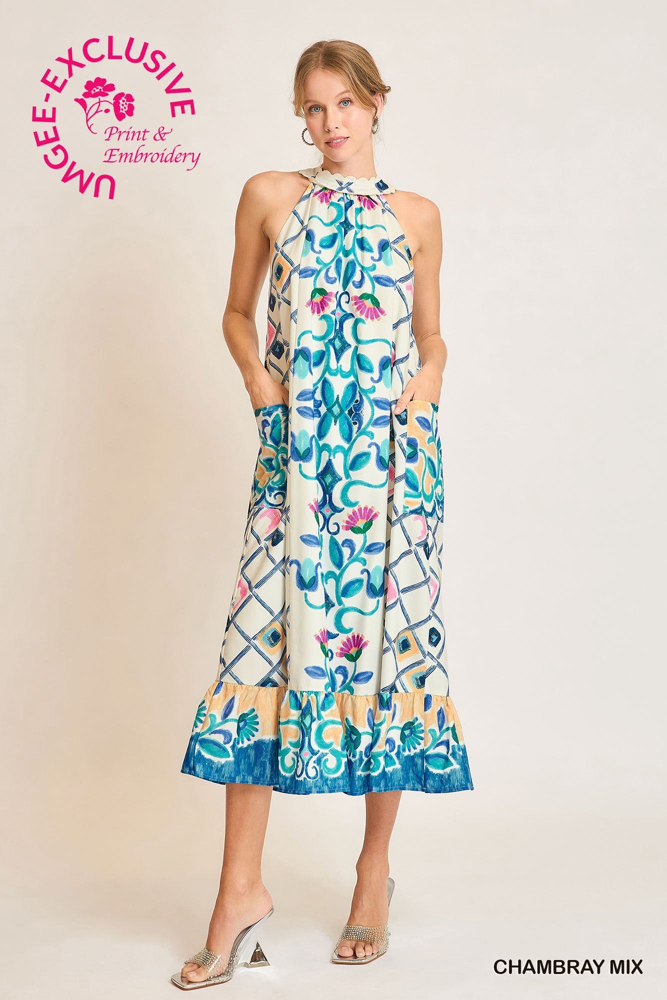 Monte Carlo Halter Neck Maxi Dress