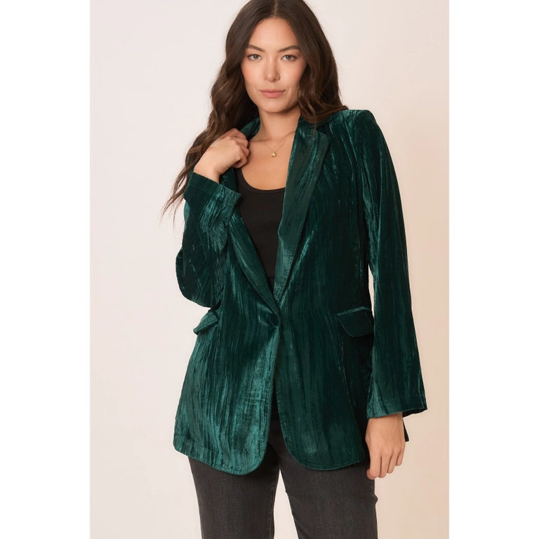 Jolene Crinkle Velvet Blazer