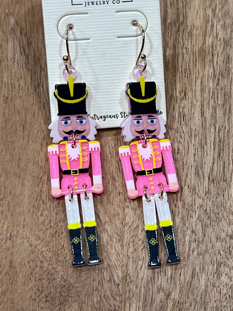 Nutcracker Acrylic Dangle Earrings