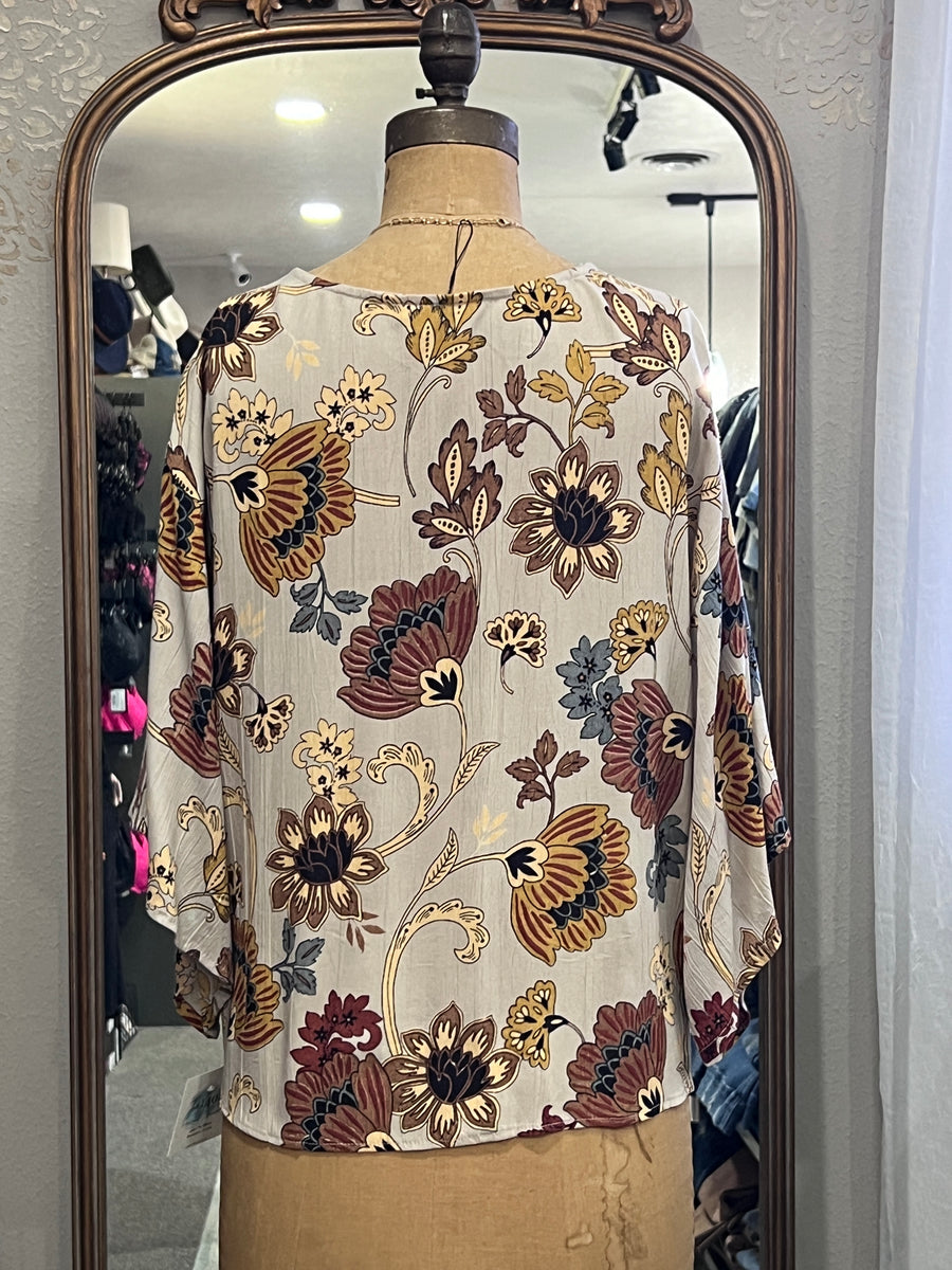 Emily Floral Tie Front Top