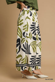 Gretel Boho Leaf Wide Leg Resort Pant
