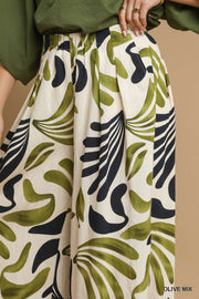 Gretel Boho Leaf Wide Leg Resort Pant