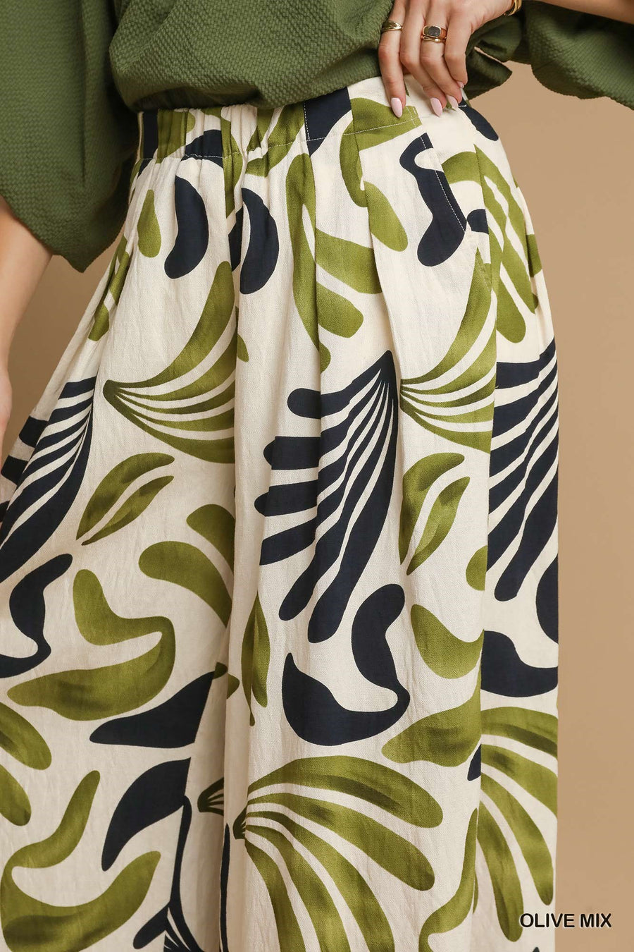 Gretel Boho Leaf Wide Leg Resort Pant