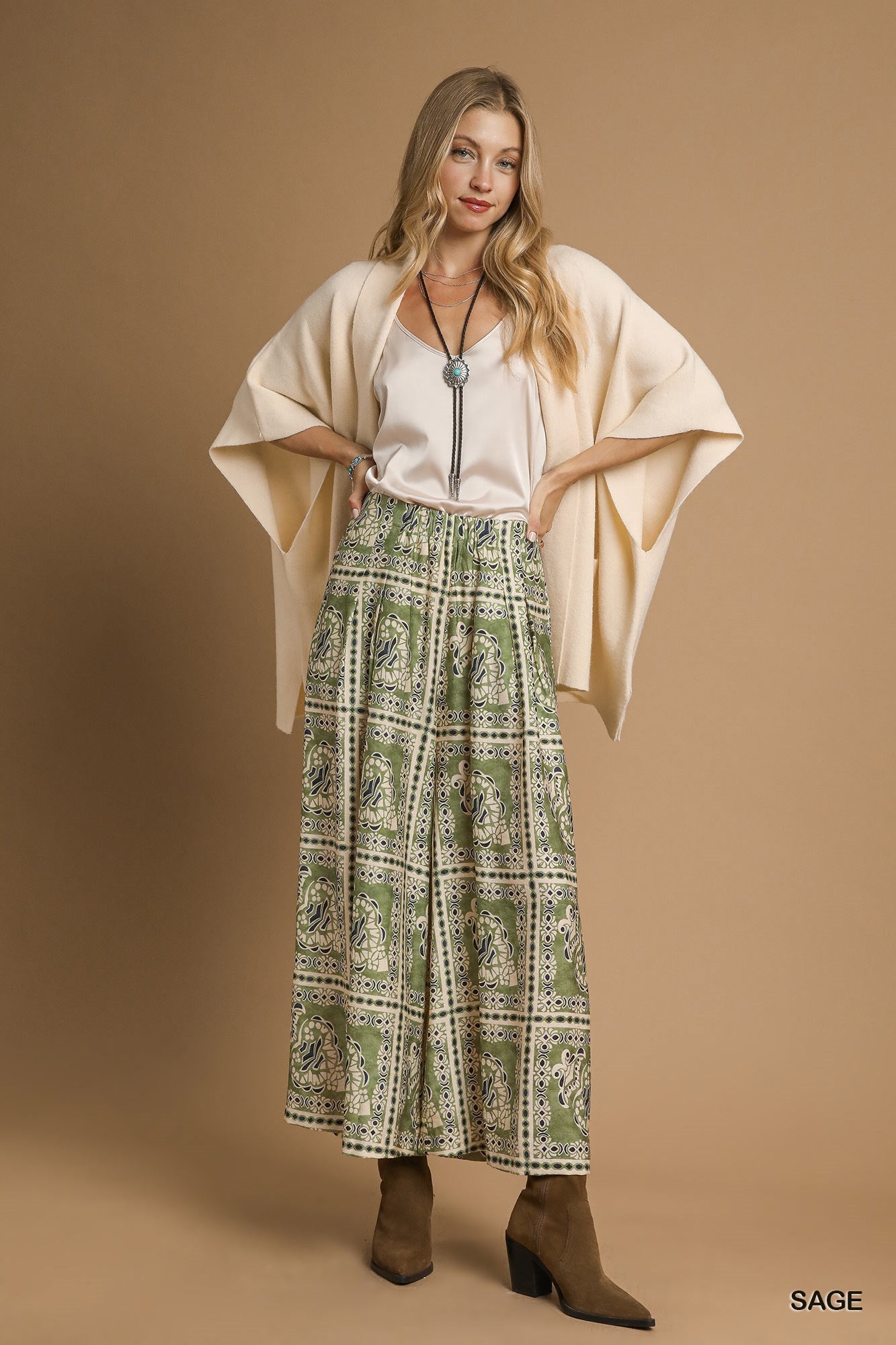 Florence Batik Tiles Print Palazzo Pants
