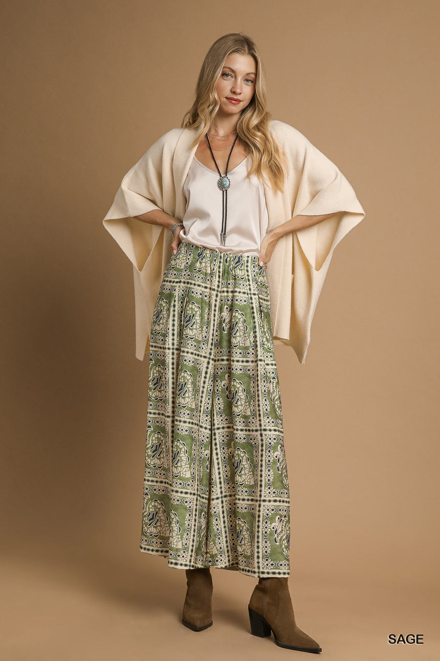 Florence Batik Tiles Print Palazzo Pants